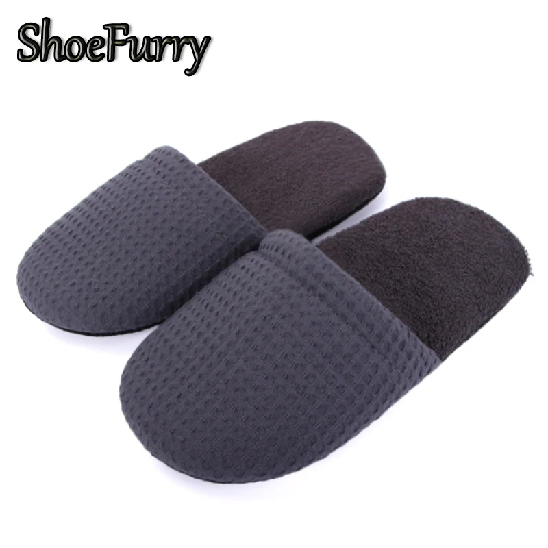 

ShoeFurry New Winter Casual Shoes Men Plush Home Indoor Slippers Soft Bottom Bedroom Slippers Male Warm Cotton Slippers Footwear