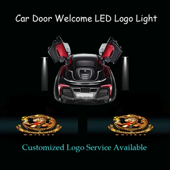 

2x Cartoon Horse Logo Car Door Laser Projector Welcome Ghost Shadow Spotlight LED Light for Mustang Whiskey (1310)