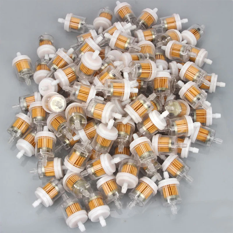100Pcs ENGINE INLINE GAS FUEL FILTER with 1/4" 5mm 6mm