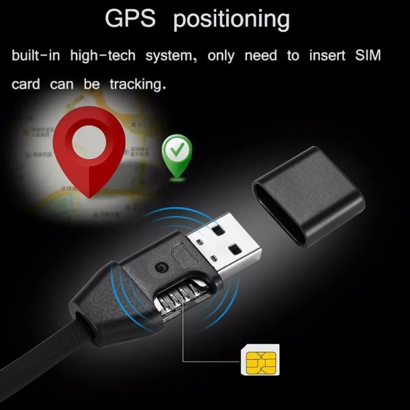 3 в 1 GIM ответный монитор usb зарядный кабель передачи данных gps-локатор позиционный Соединительный шнур совместим с sim-картой