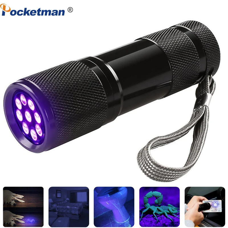 

Mini UV Flashlight LED torch Purple Ultraviolet Blacklight Detector for Pet Stains Invisible Marker Detection AAA UV lamp