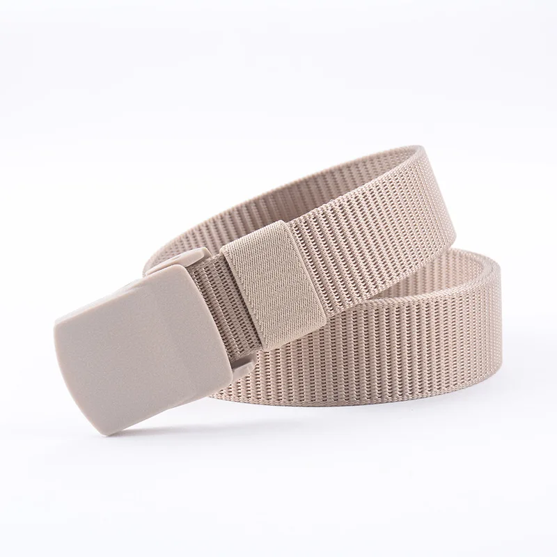 long nylon belts solid fashion plain weave straps poe resin automatic