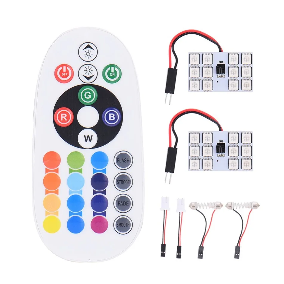 

5050 12SMD Colorful Ca Compartment Light Roof Light 16 Colors Decorative Lights With Wireless Remote Control