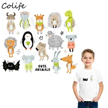 Мультфильм нашивки в форме животных для детская одежда с оленем, термоприклеивание, наклейки моющиеся "сделай сам" с украшением на выбор рюкзак аппликации