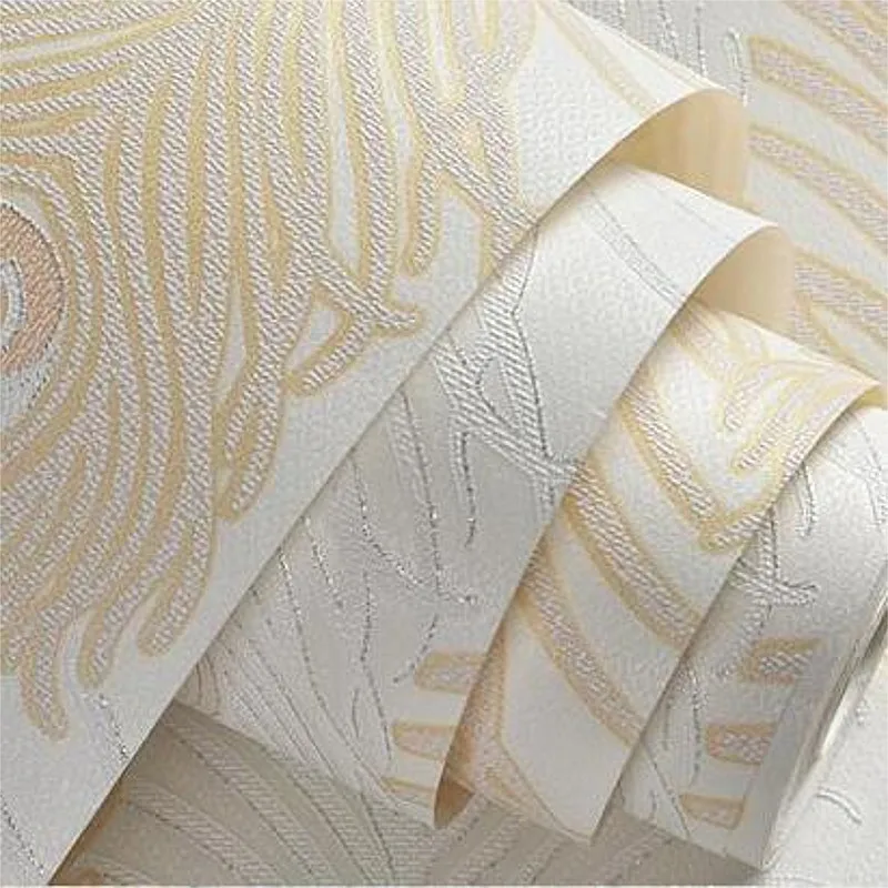 

Modern minimalist embossed peacock feathers non-woven wallpaper living room bedroom TV background wall paper Beige Grey pink