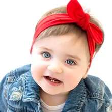 2018 New Baby Girl Solid Knot Headband Kids Cotton Turban Knitted Hair Accessories Children Cross Headwear for Children KT016