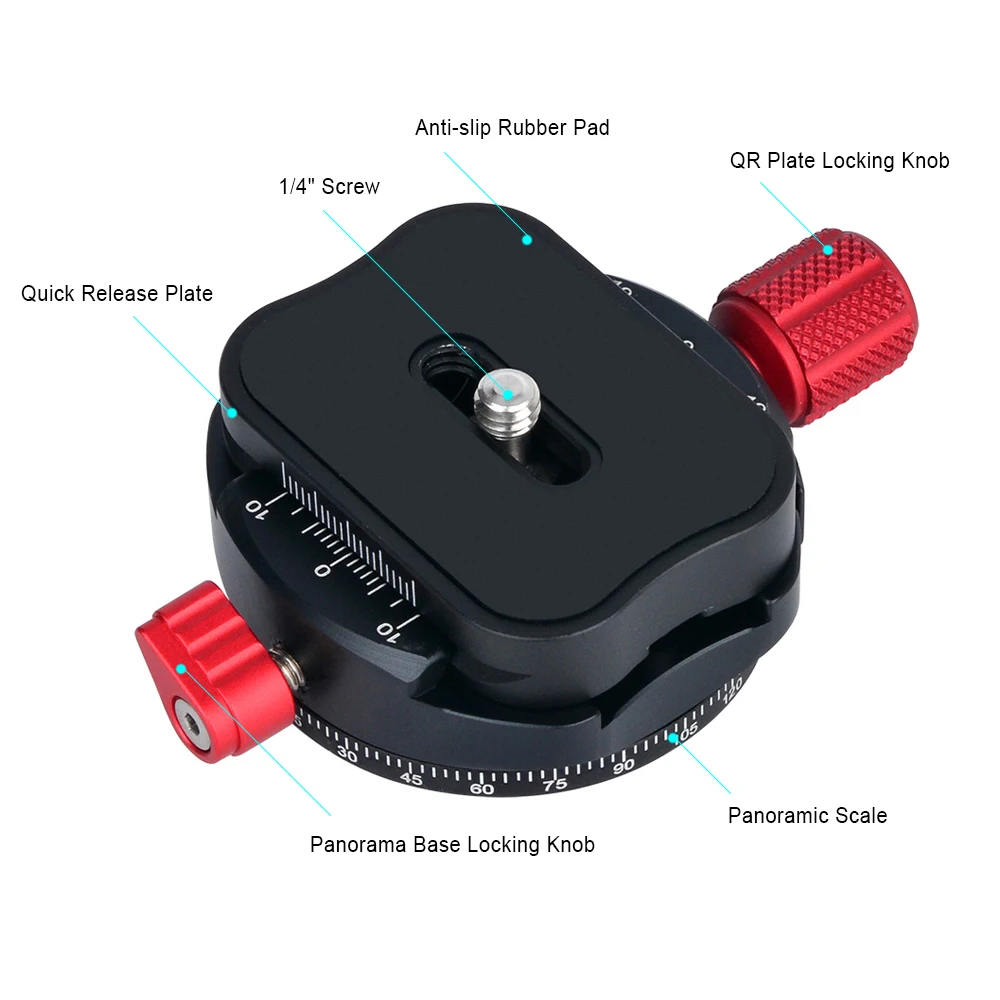 Andoer PAN-C1 панорамные штативные головки Зажим адаптер Алюминий сплава с Quick Release Plate для Arca-Swiss как Стандартный QR тарелки