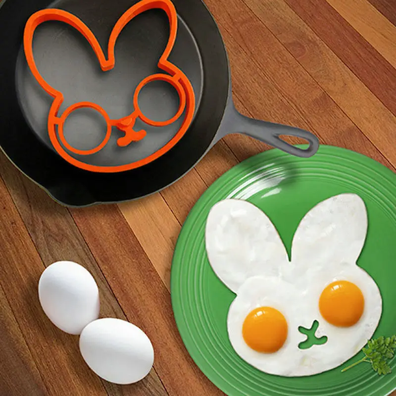 

Hot Breakfast Silicone Fried Egg Mold Pancake Egg Rabbit Ring Shaper Funny Cooking Tools Mould Kitchen Bar Maker Tools Supplies