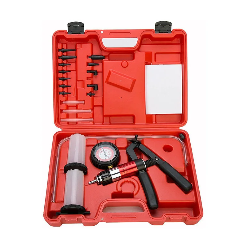 

21PC Hand Held Vacuum Pressure Pump Tester Kit Brake Fluid Bleeder Bleeding Kit