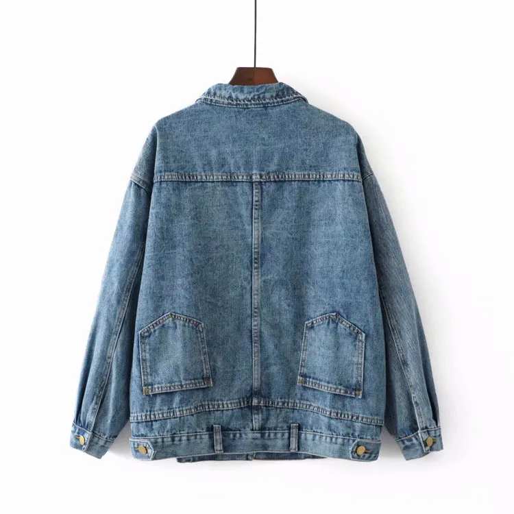 Euro Style Jeans Jackets Women Denim Coats Plus Size XXXL 5XL Pockets Loose Casual Jacket Blue Outerwear KKFY3302