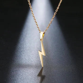 

Lightning Bolt Charm Pendant Necklace Thunder Strike Choker Necklaces Chain For Women Chokers Gift for Friend Jewelry