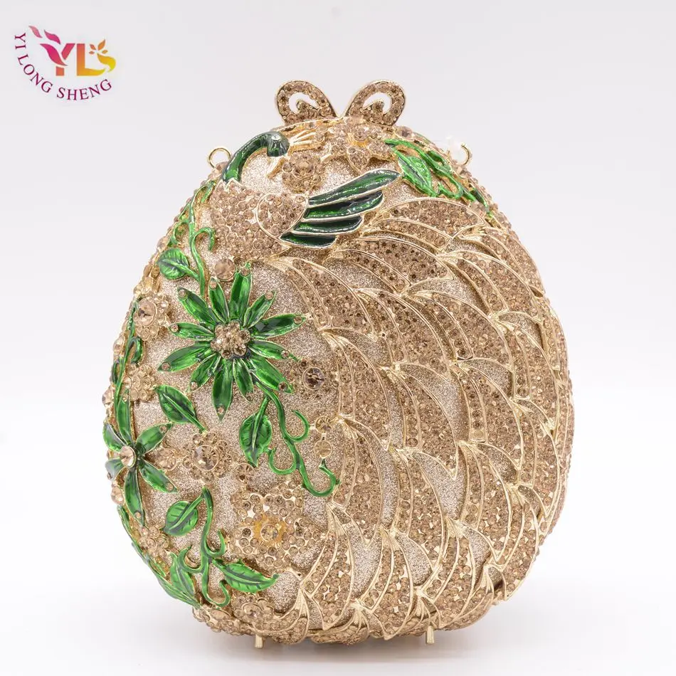 

Gold Ball Crystal Clutches Flower Design Small Evening Purses Wedding/Special Occasion Clutch/Evening Handbags Clutches