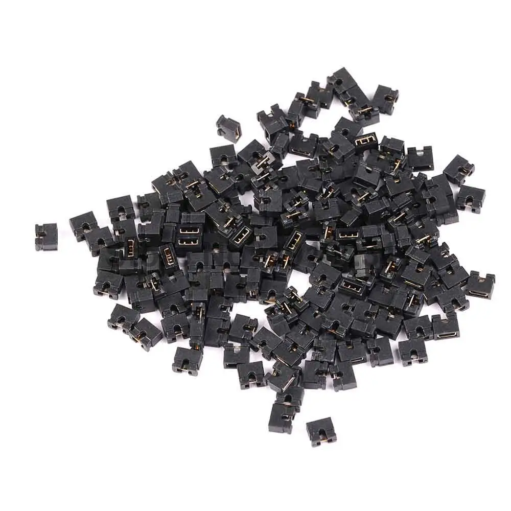 100PCS Black 2.00mm Standard Circuit Board Jumper Cap Shunts Short