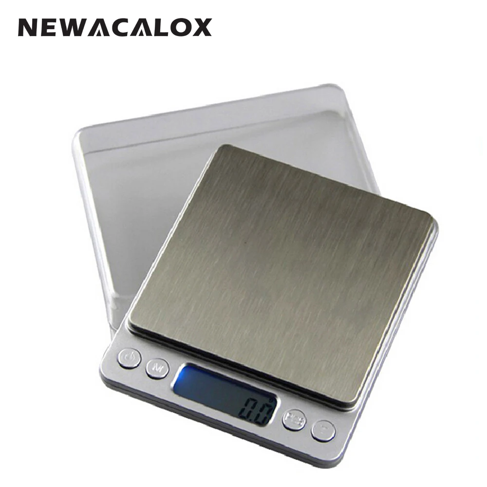 

NEWACALOX 500g x 0.01g Digital Scale Sterling Silver Jewelry Scale 0.01 Pocket Electronic Scales 0.01g