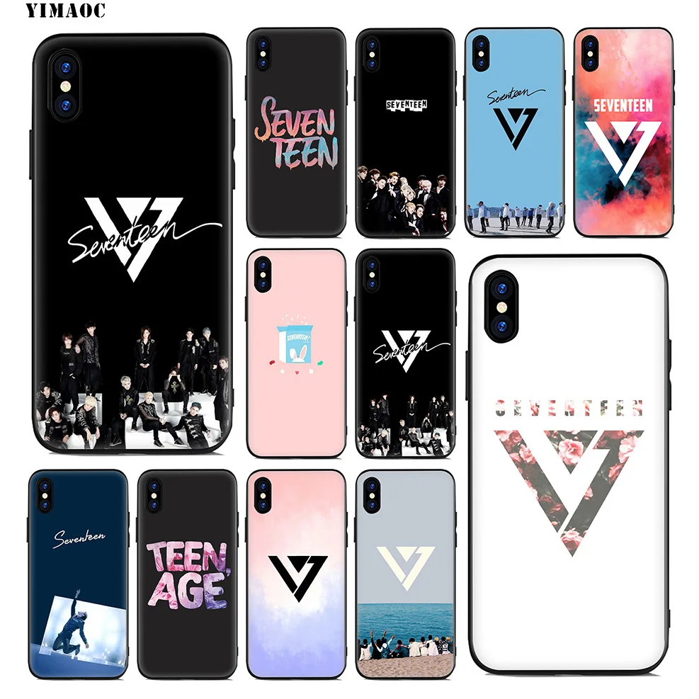 YIMAOC Seventeen Bands Soft Silicone Case for iPhone 11 Pro Xr Xs Max X or 10 8 7 6 6S Plus 5 5S SE |