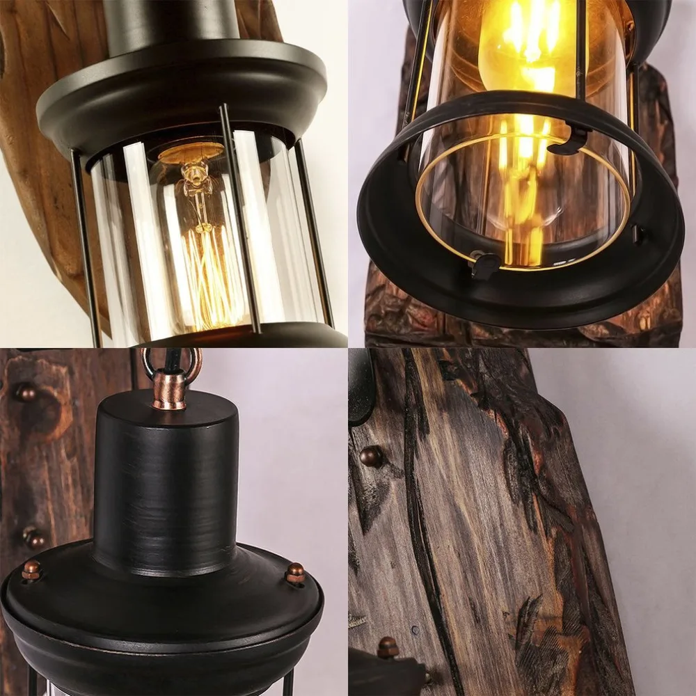 Antique Wall Mounted Lamp Industrial Vintage Lantern Sconce Light Energy Saving For Bar Corridor Cafe Home Living Room Lamp