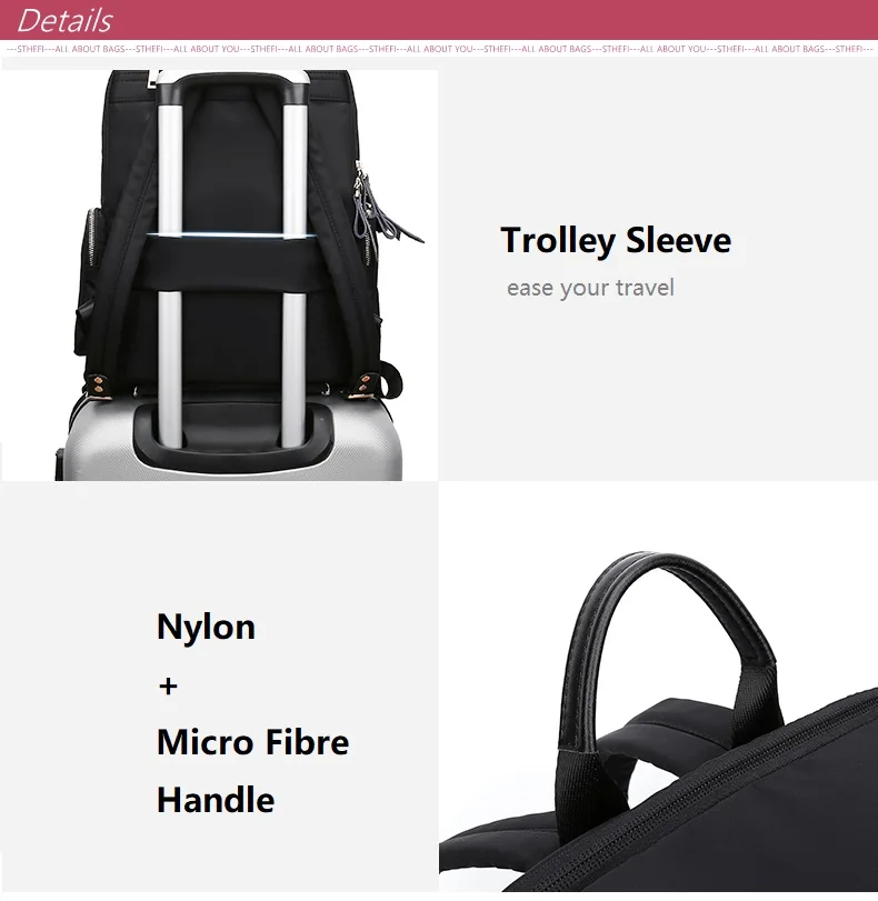 STHEFI женский нейлоновый рюкзак в деловом стиле, совместимый с 14 дюймовым 13 дюймовым ноутбуком, сумка для путешествий