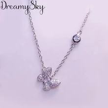 Корейский стиль, 925 пробы, серебряная бабочка, ожерелья для женщин, Bijoux, длинное колье, ожерелье, массивное ювелирное изделие, подарок