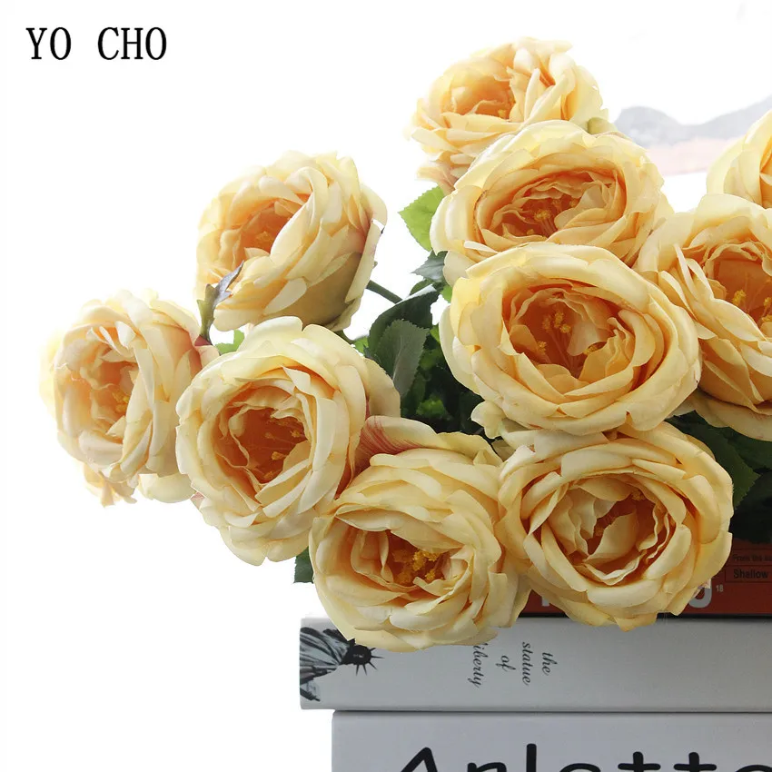 roses artificial flower fake flower silk peonies  (21)