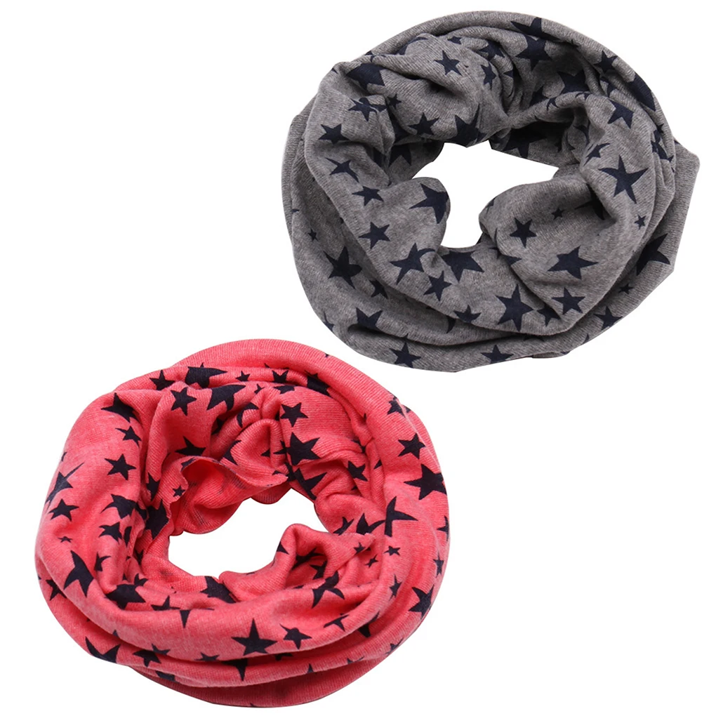 

2019 NEW Kids Girls Boys Cotton Circle Loop Scarf Star Sleeve Crochet Scarves Children Toddler Winter Shawls