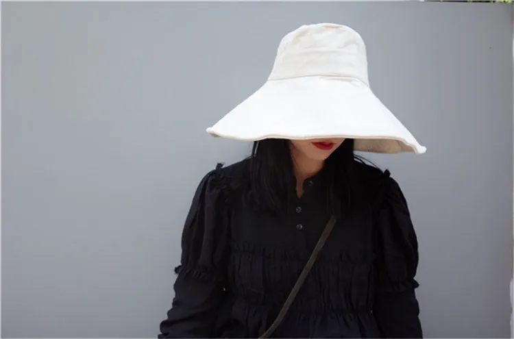 2018 New Japanese Solid Color Sun Hat Summer Travel Collapsible Sun Protection Beach Casual Sun Hat ACA96 (6)
