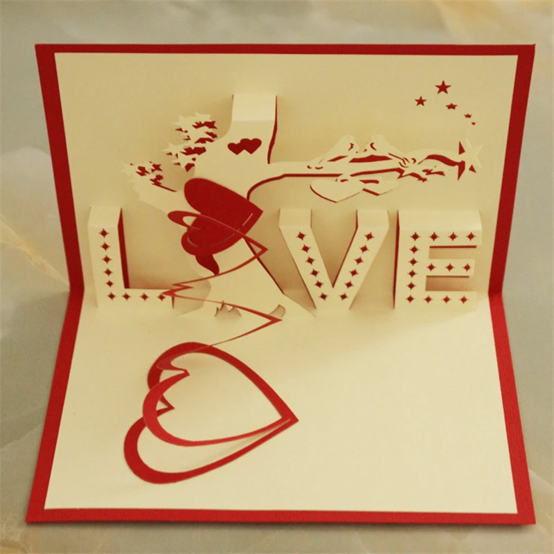 images Valentines Day Arts And Crafts Cards heart tree laser cut origami paper 3d pop up cards with love greeting cards post cards valentine s day gifts arts and crafts