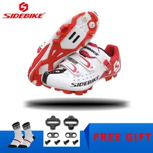 SIDEBIKE Pro Мужская обувь для горного велосипеда MTB велосипедная обувь белая дышащая самоблокирующаяся Нейлоновая подошва для езды на велосипеде SPD обувь