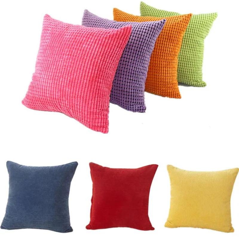 Cotton Corduroy Cushion Cover Decorative Sofa Home Throw  Pillow Case2