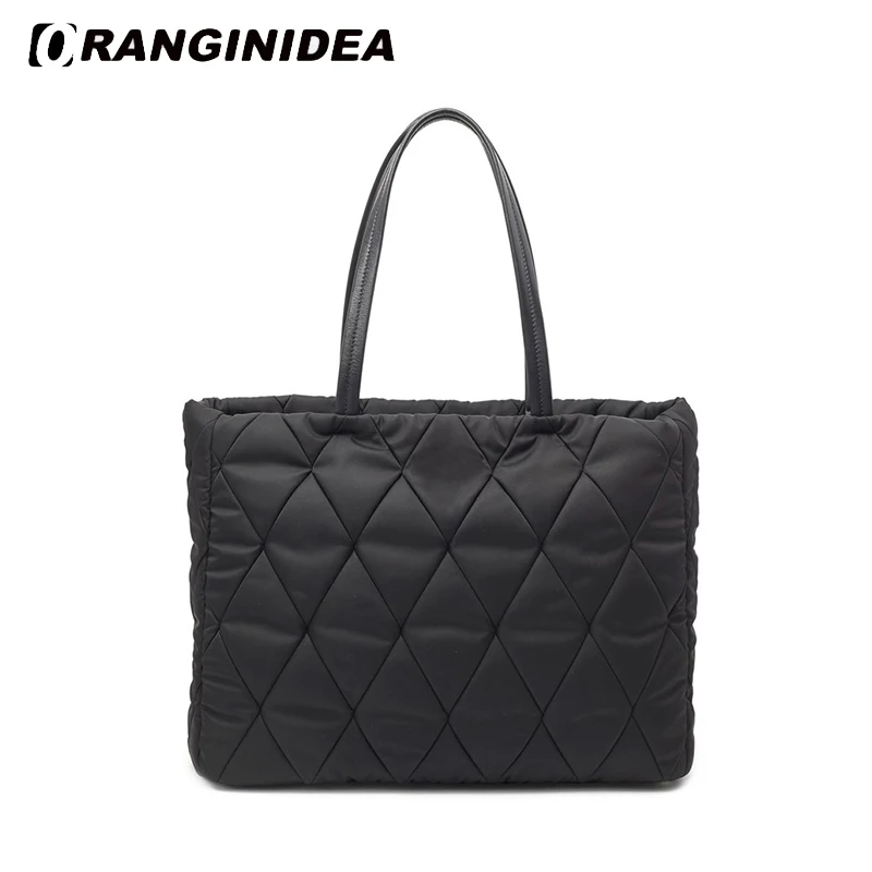 

2018 Winter Space Bale Totes Bag Casual Woman Space Cotton Handbags Down Feather Padded Shoulder Bag Women's Lozenge Handbag