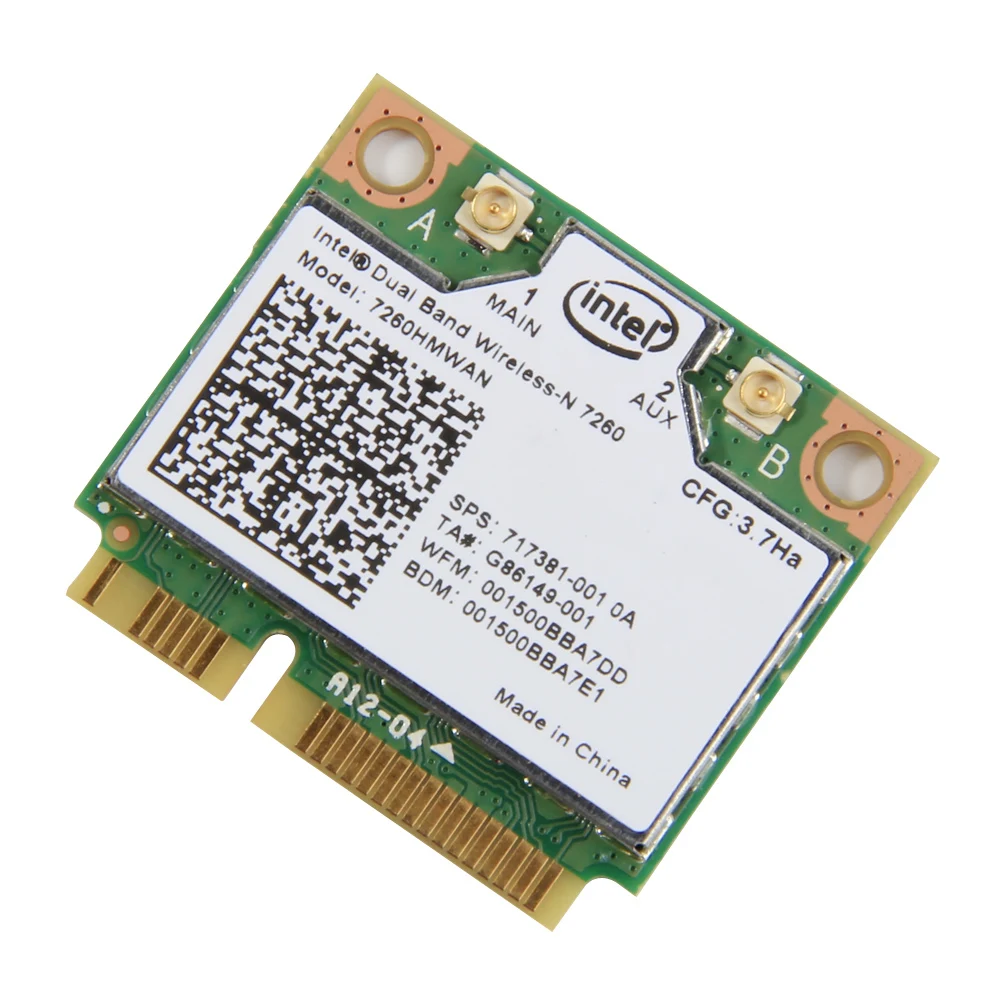 Wifi адаптер беспроводной для Intel 7260HMW мини PCI-E Wifi карта 300 Мбит/с двухдиапазонный 802.11agn 2,4 г/5 ГГц Bluetooth 4,0 для ноутбука