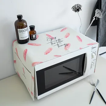

Powder Microwave Oven Cover Fabric Oven Cloth Cover Towel Kitchen Household Dust Cover Rectangular Cover Cloth c