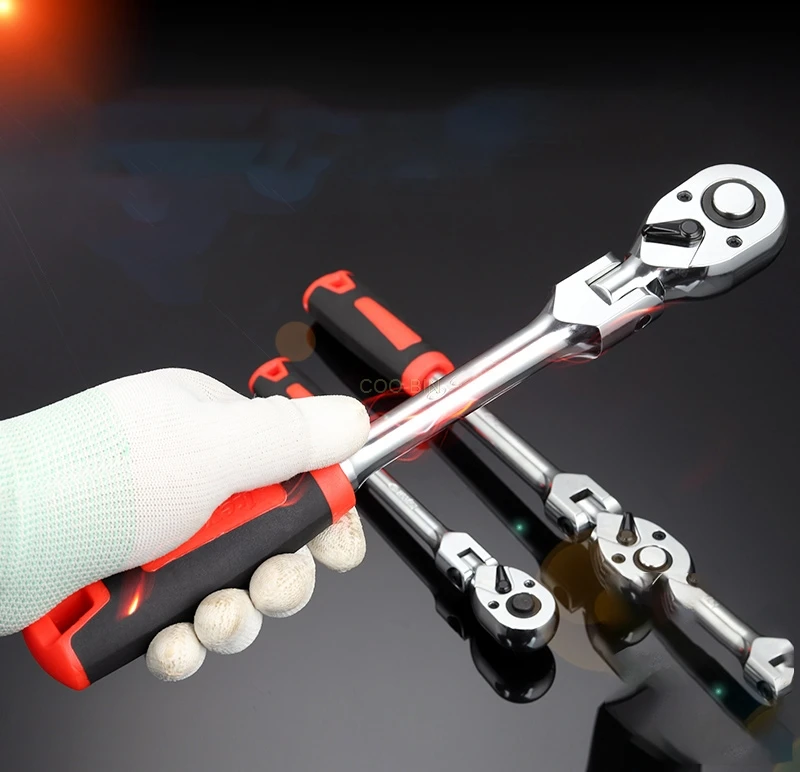 

72 Teeth Ratchet Wrench Quick Release Wrench Extending Telescopic Ratchet Socket spanner Tool Socket head quick wrench tool