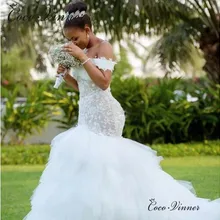 Свадебное платье с кисточками и шлейфом в африканском стиле, Русалка,, кружевное свадебное платье с рукавами-крылышками и вышивкой сзади, W0425