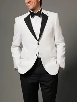 

Handsome Two Button Peak Lapel Groom Tuxedos Groomsmen Men's Wedding Prom Suits (Jacket+Pants+BowTie+Girdle)NO:100