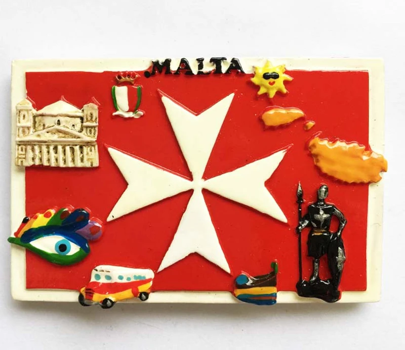 Hot Sale Malta Flag Attractions 3D Fridge Travel Souvenir