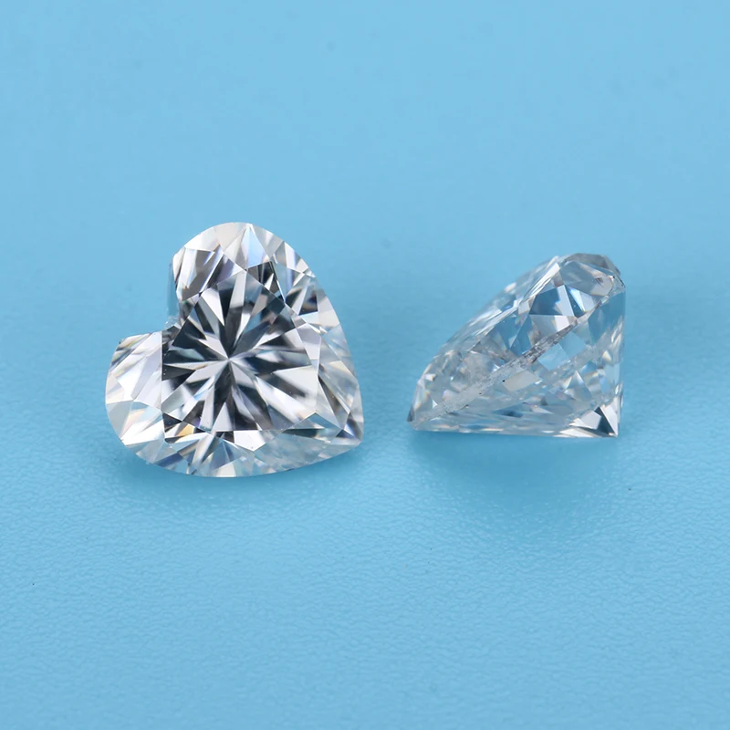 

1pcs 12 x12 mm heart shape and 12pcs 4mm round brilliant cut DEF color moissanites stone