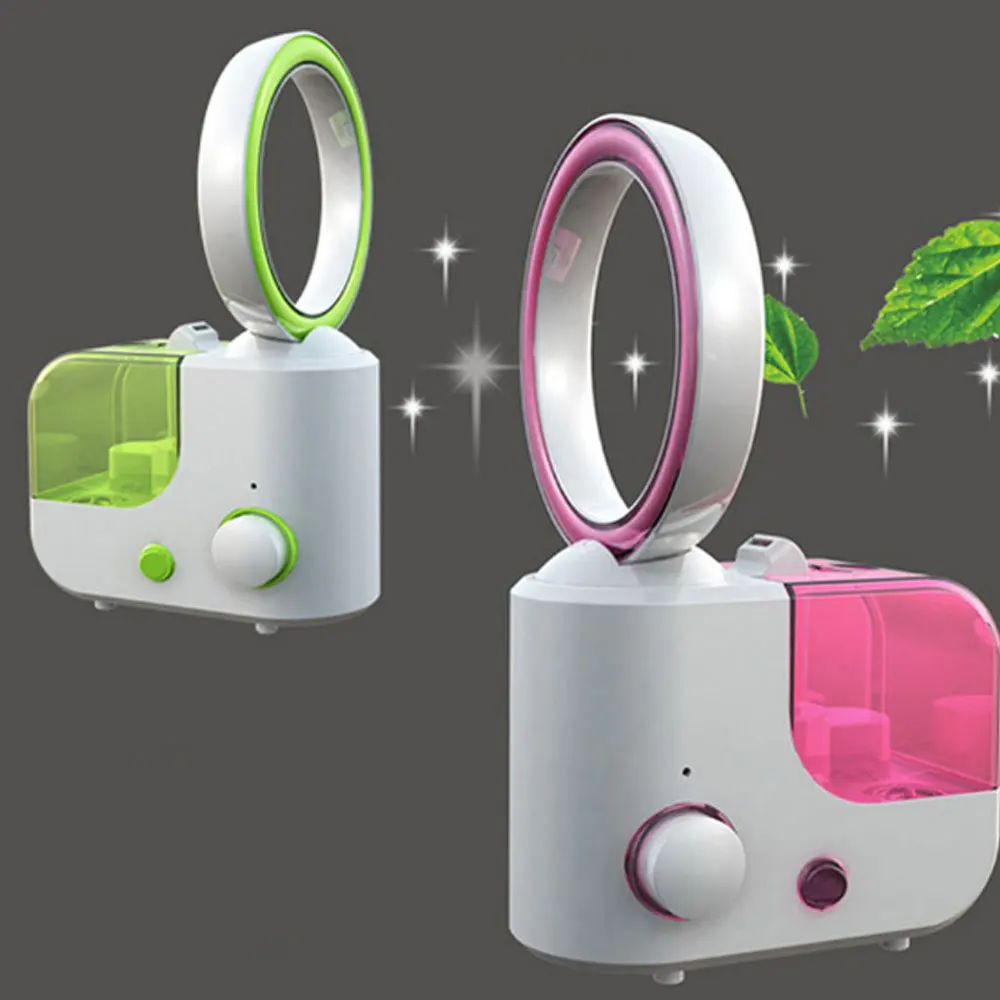 

1L Electronic Humidifier Fog Wind Air Humidifier Ultrasonic Mist Maker Fogger Aroma Diffuser No Leaf Air Fan for Home