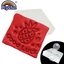 Фруктовый узор ручной работы мыльница голова ананас DIY ручной работы Акриловые трафареты удача резиновое фальшивое мыло штамп на заказ с ручкой Z0160BL