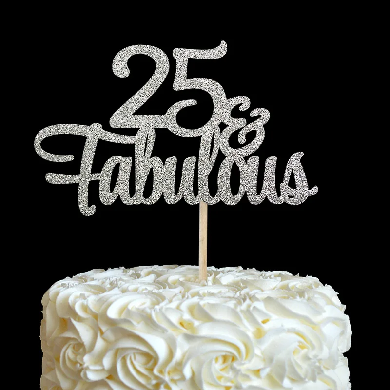 25 и сказочный торт Топпер блеск 25 день рождения украшения 20 пять юбилей вечерние украшения товары для украшения торта