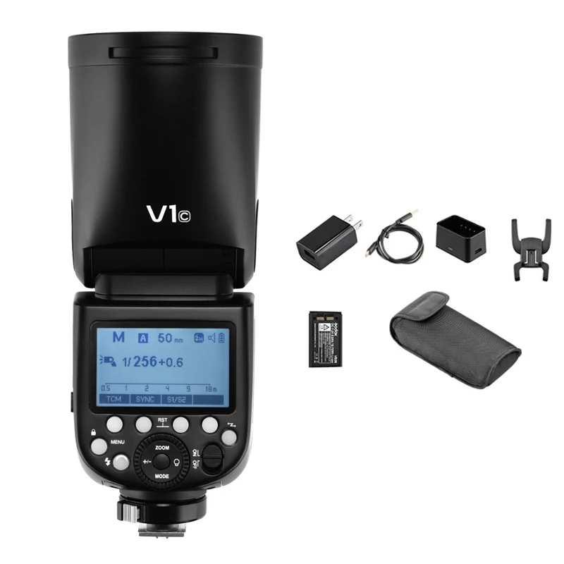 Godox V1 Flash V1C V1N V1S Ttl 1/8000S Hss Batteria Al Litio Speedlite Flash Per Canon Nikon Sony Ttl Li-Ion Round Head Flash