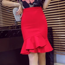 Новинка, с оборкой, с высокой посадкой, юбка русалки элегантные женские юбки, сексуальная упаковка, модная юбка, милая Женская юбка