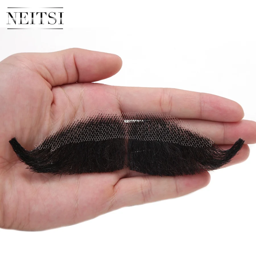 Neitsi мужские усы 1 шт. ручной работы человеческие волосы Поддельные Борода для макияжа необычные косплей платье EM-6