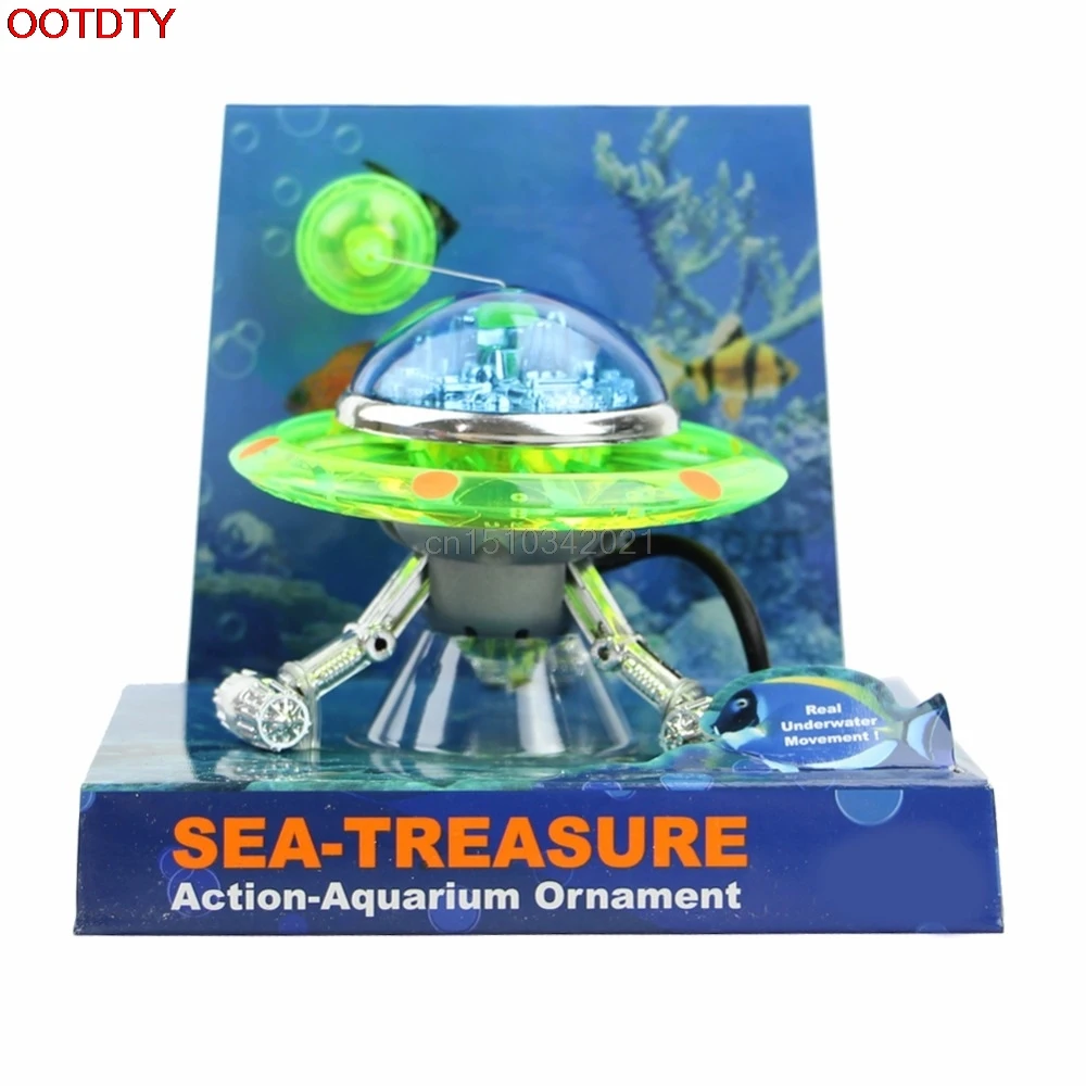1PC Decor UFO Aquarium Decoration Action Air Effect Underwater Fish