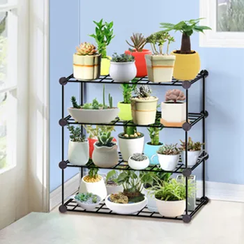 

Household Wrought Iron Multi-layer Plant stand Succulent Shelf Rack Balcony Simple Indoor Coffee Bar Garden Flower Pot Shelf