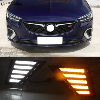 

Car flashing 2PCS Flowing Turn Yellow Signal Function 12V Car DRL Lamp LED Daytime Running Light For Opel Insignia GS 2017 2018
