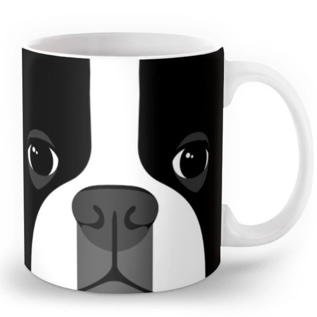 dog face on mug
