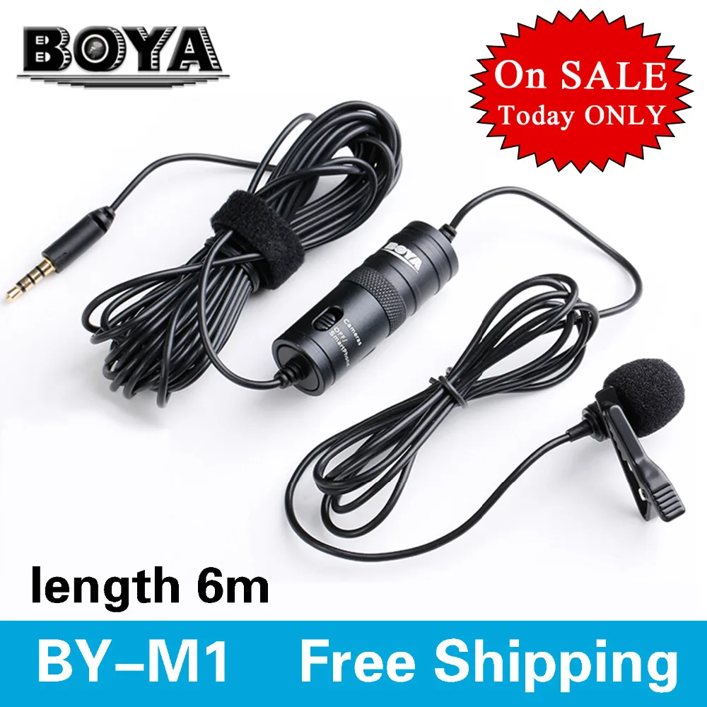 

BOYA Omnidirectional Camera Lavalier Condenser Broadcast Microphone Professional for DSLR Camcorder iPhone 7 6 Microphone BY-M1