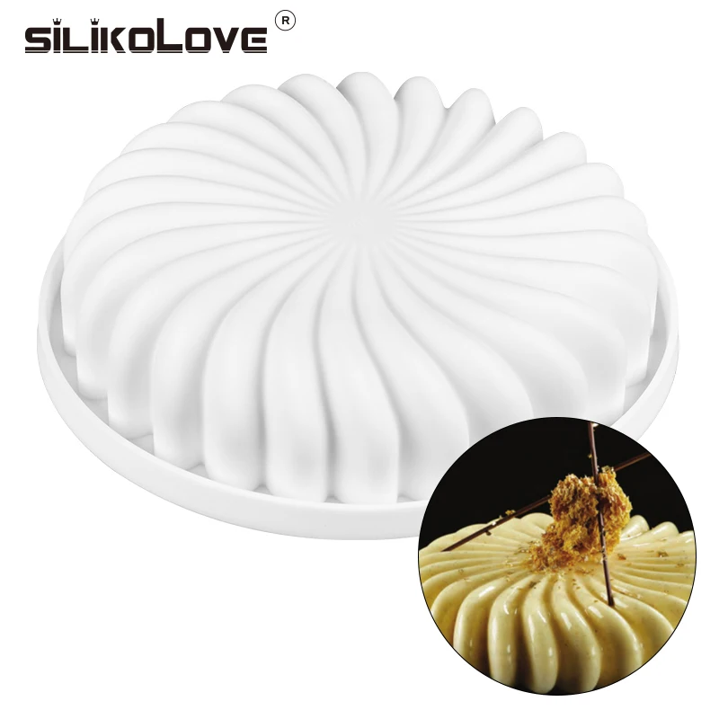 Силиконовая Круглая силиконовая форма для тортов SILIKOLOVE спиральные формы выпечки