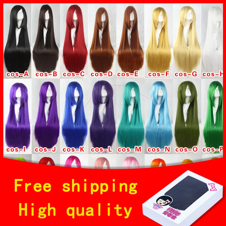 HSIU 100Cm Long Staight Cosplay Wig Heat Resistant Synthetic Hair Anime Party wigs 26 color Colourful 2 HSIU 100Cm Long Staight Cosplay Wig Heat Resistant Synthetic Hair Anime Party wigs 26 color Colourful 2