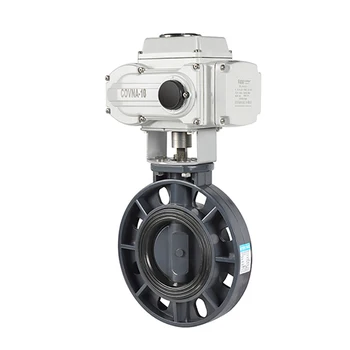 

8 inch PVC Motorized Butterfly Valve On Off Type Plastic Butterfly Valve EPDM Seat DN200 Electric Butterfly Valve
